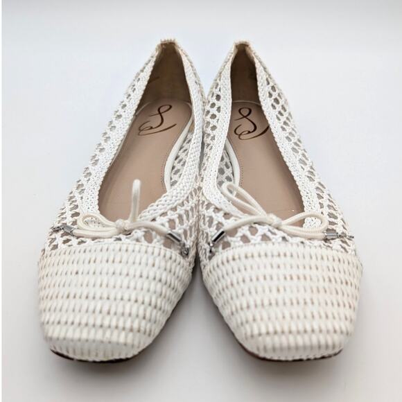 Sam Edelman May Ballet Flat Bow Detail Women's Bright White Size US9 EU40 - Picture 2 of 9